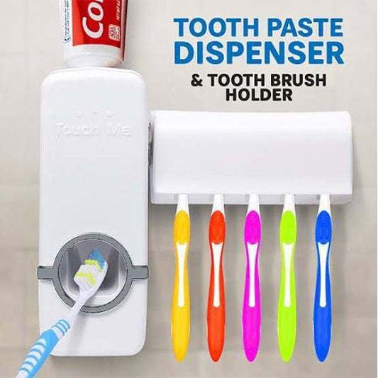 Tooth Paste Dispenser With 5 Brush Holder